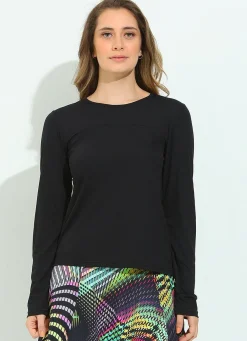 Dona Jo long sleeve shirts>Bossa Top UPF 50+ Black