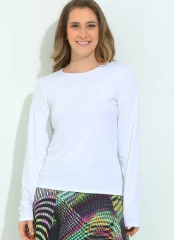 Dona Jo long sleeve shirts>Bossa Top UPF 50+ Off White