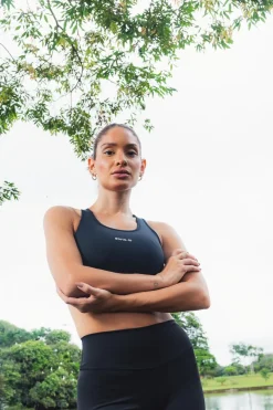 Dona Jo sports bras>Compress Bra Black