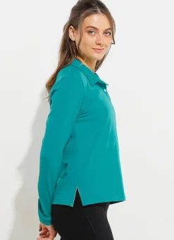 Dona Jo long sleeve shirts>Court LS Polo Green