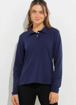 Dona Jo long sleeve shirts>Court LS Polo Navy