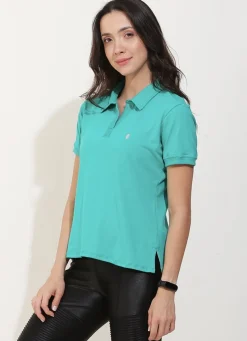 Dona Jo short sleeve shirts>Court Polo Green