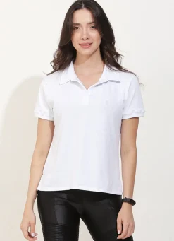 Dona Jo short sleeve shirts>Court Polo White