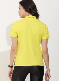 Dona Jo short sleeve shirts>Court Polo Yellow