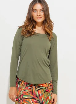 Dona Jo long sleeve shirts>Endurance Top UPF 50+ Alcaparra