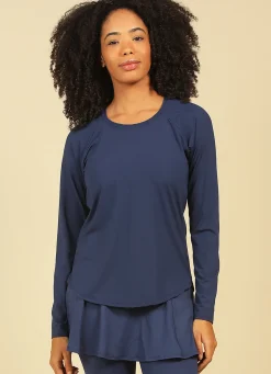 Dona Jo long sleeve shirts>Endurance Top Navy