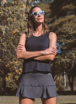 Dona Jo jojo skirts 14.5">JoJo Skirt / Skort 14.5 Black Polka Dot