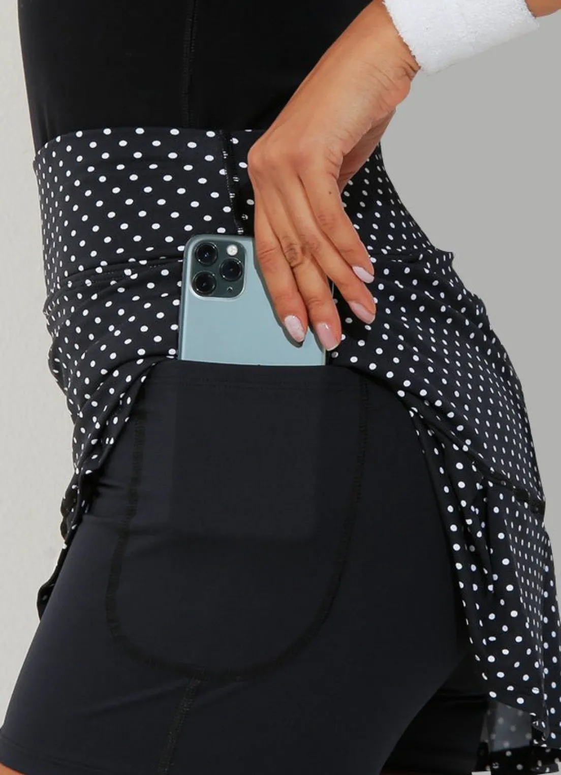Dona Jo jojo skirts 14.5">JoJo Skirt / Skort 14.5 Black Polka Dot