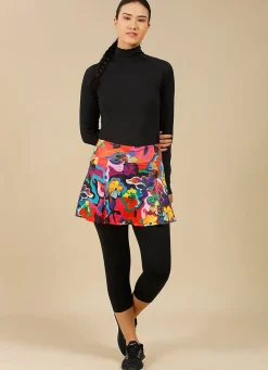 Dona Jo skirted leggings & capris|skirted leggings & capris>Love Skirted Capri Amaryllis