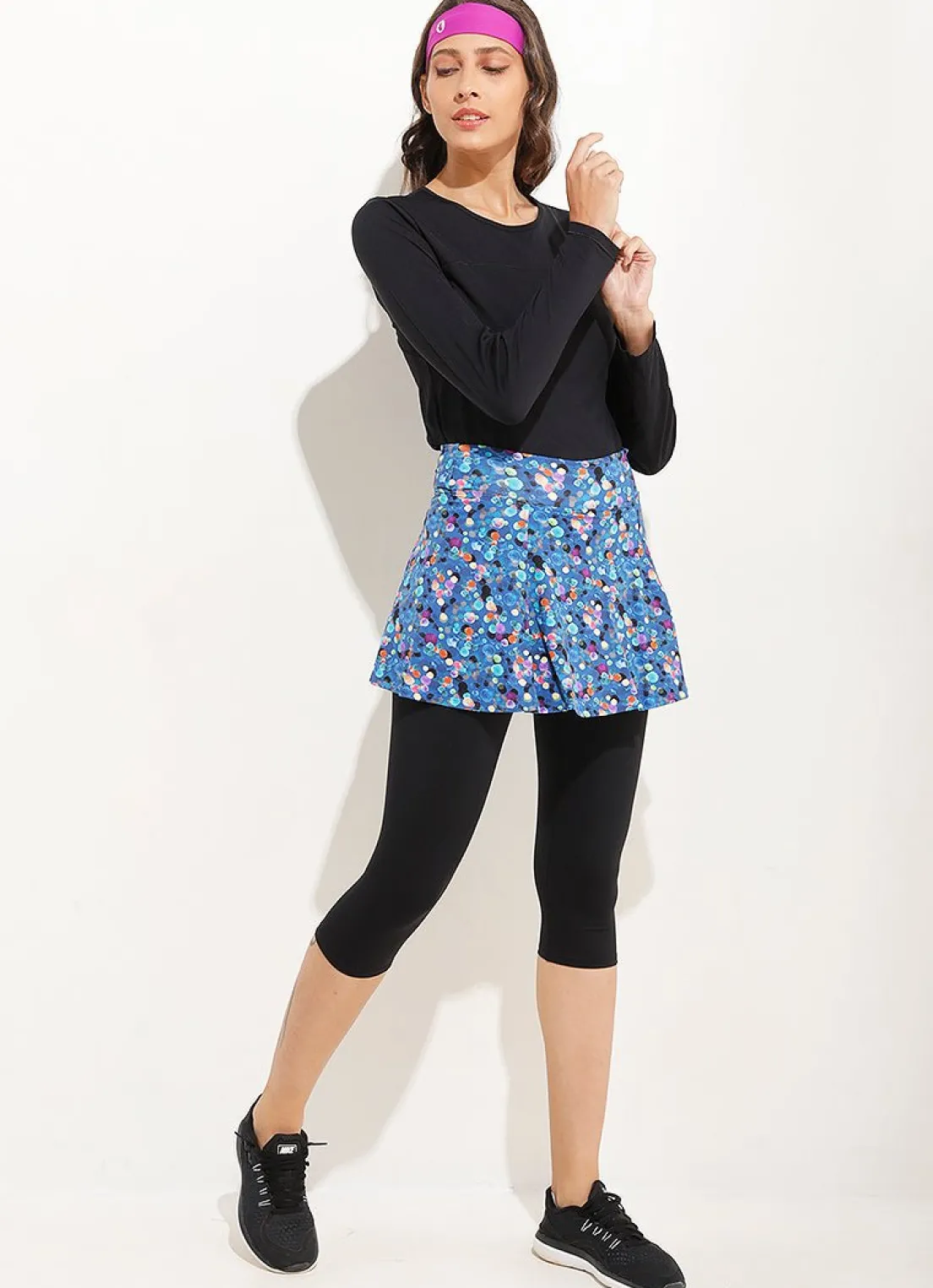 Dona Jo skirted leggings & capris|skirted leggings & capris>Love Skirted Capri Elira