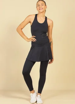 Dona Jo skirted leggings & capris|skirted leggings & capris>Love Skirted Legging ( Navy) Dark