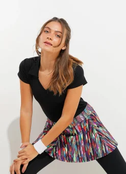 Dona Jo skirted leggings & capris|skirted leggings & capris>Love Skirted Legging Feathers