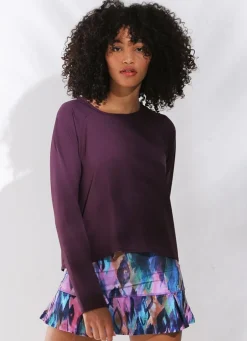 Dona Jo long sleeve shirts>Move Shirt Blueberry