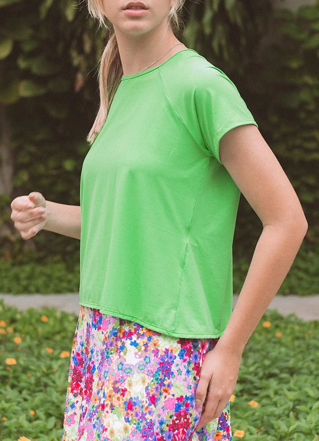 Dona Jo short sleeve shirts>Move T UPF 50+ Lemon Green