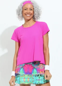 Dona Jo short sleeve shirts>Move T UPF 50+ Pink Power