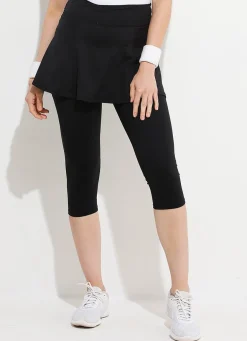 Dona Jo skirted leggings & capris|skirted leggings & capris>Skirted Capri Black