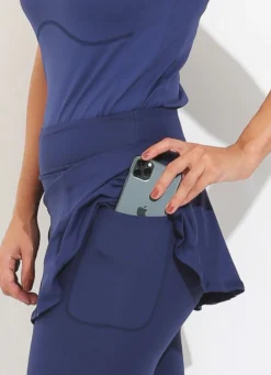 Dona Jo skirted leggings & capris|skirted leggings & capris>Skirted Capri ECO Navy