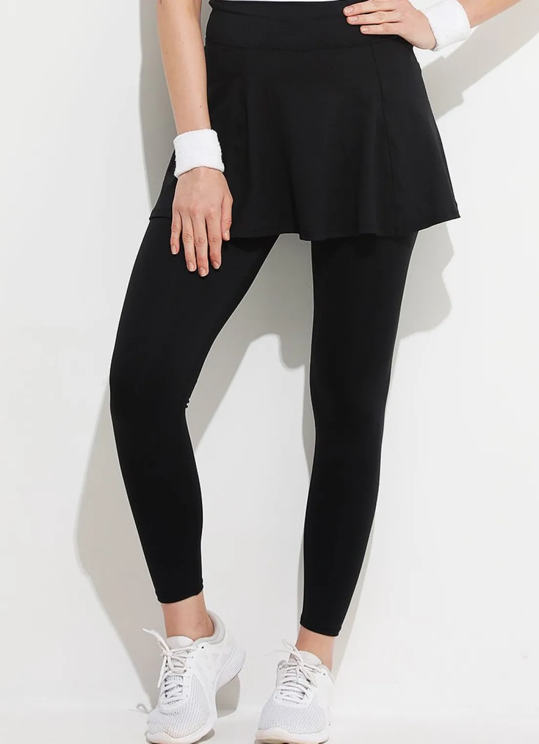 Dona Jo skirted leggings & capris|skirted leggings & capris>Skirted Legging Black
