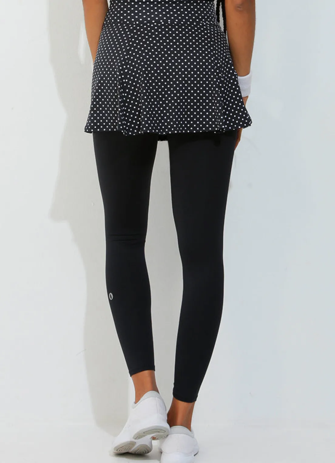 Dona Jo skirted leggings & capris|skirted leggings & capris>Skirted Legging Black Polka Dot/Blk