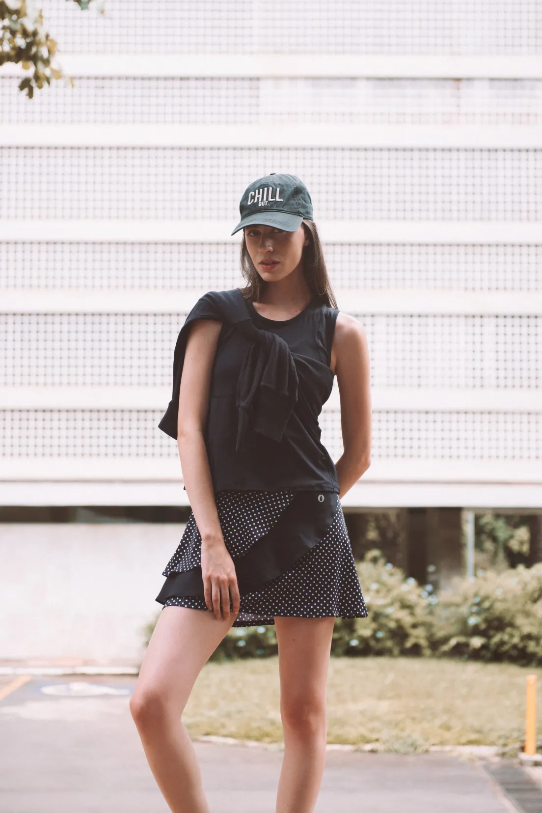 Dona Jo Dresses|skirts>Spin Skirt / Skort 14.5 Black Polka Dot/blk