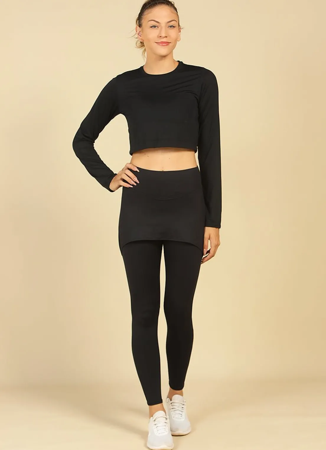 Dona Jo long sleeve shirts>UV Pro Cropped UPF 50+ Black