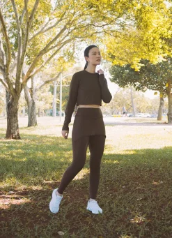 Dona Jo long sleeve shirts>UV Pro Cropped UPF 50+ Cafe Torrado