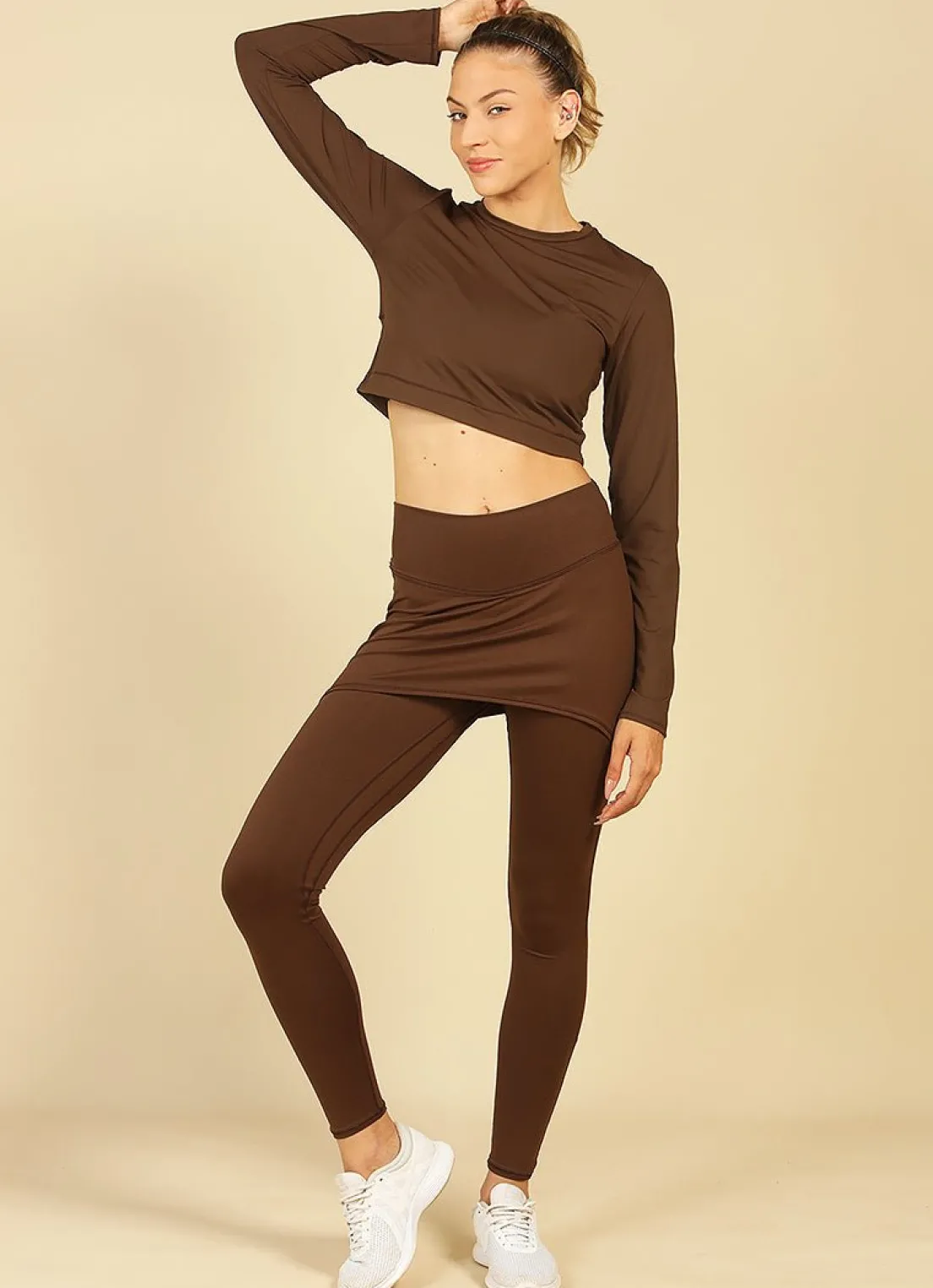 Dona Jo long sleeve shirts>UV Pro Cropped UPF 50+ Cafe Torrado