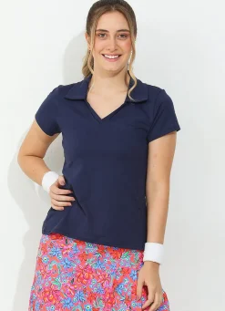 Dona Jo short sleeve shirts>Vie Polo UPF 50+ Navy